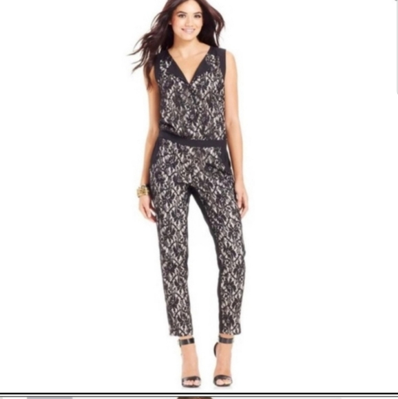 NWT Jessica Simpson Black Lace Ana Jumpsuit S - Picture 2 of 4